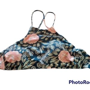 C Apparel Floral Bikini Top Size Large Swim Suit
